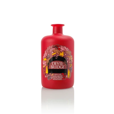 700ml yumaloq qizil dekal shisha